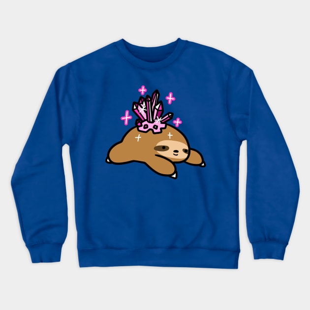 Rosequartz Sloth Crewneck Sweatshirt by saradaboru